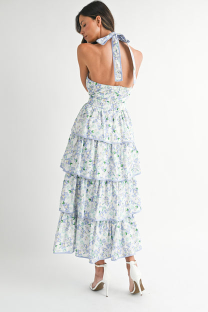 Periwinkle Floral Midi Dress