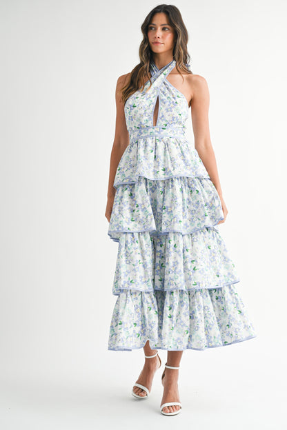 Periwinkle Floral Midi Dress