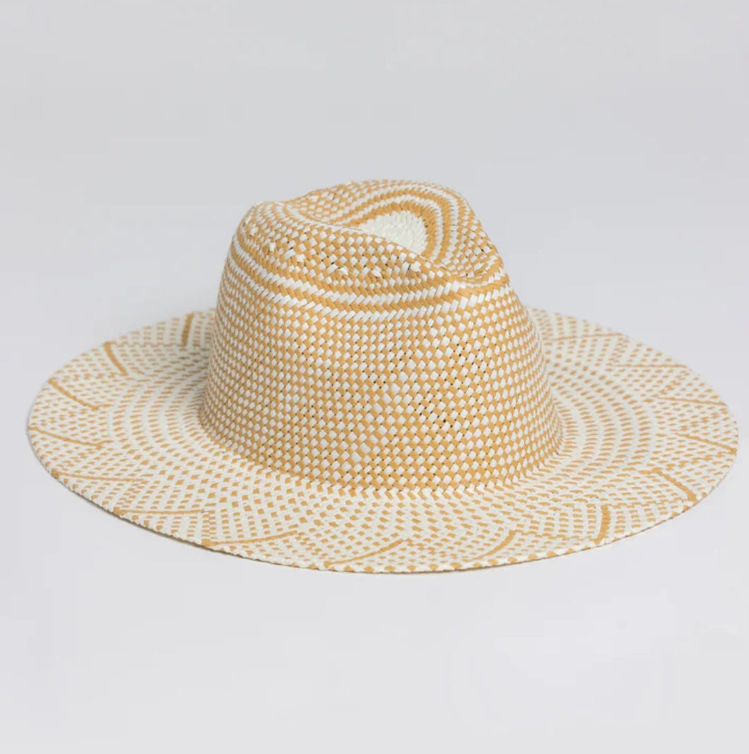 Luxe Novelty Packable Hat in Ivory/Tan