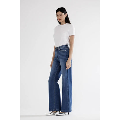 High Rise Wide Leg in Captain Blue