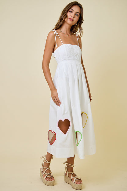 Valentines Heart Cut Out Midi Dress