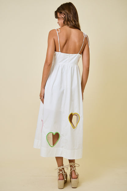 Valentines Heart Cut Out Midi Dress