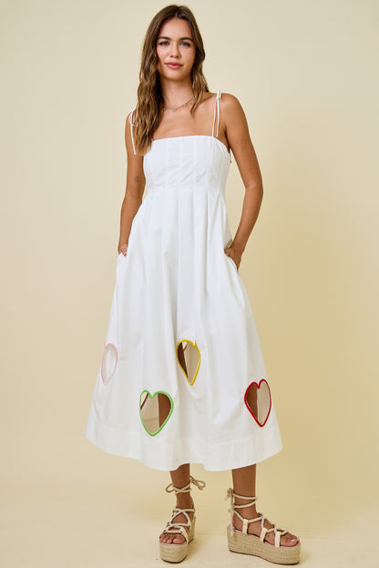 Valentines Heart Cut Out Midi Dress