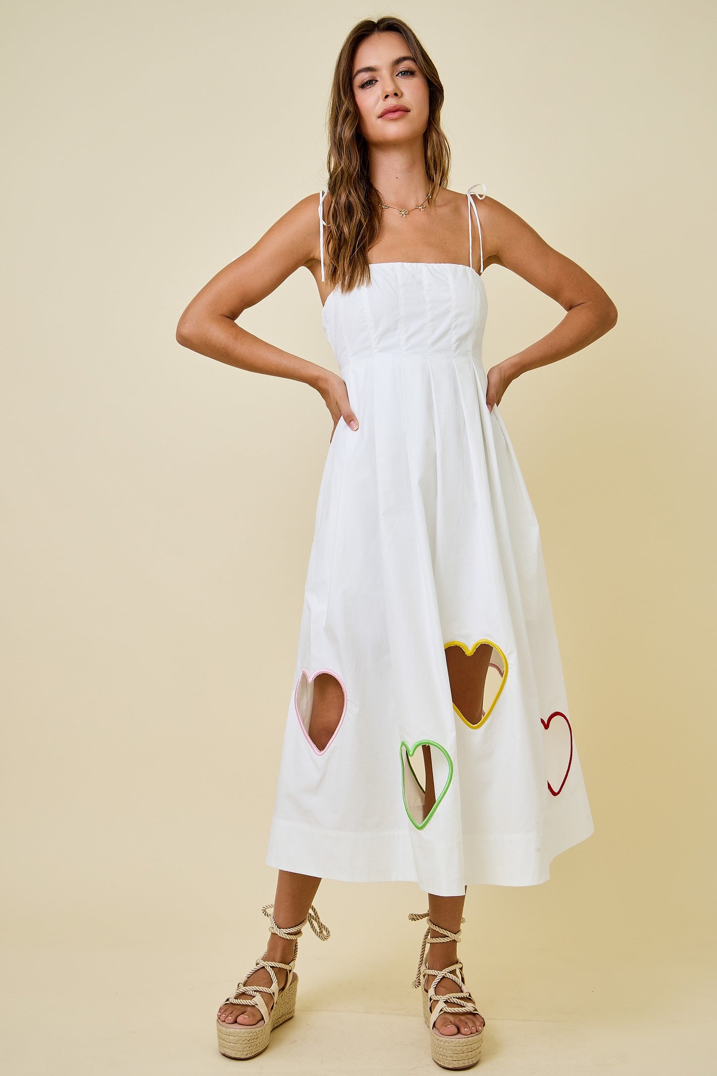 Valentines Heart Cut Out Midi Dress