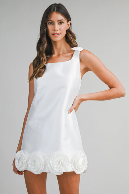 Flower Hem Detail Mini Dress