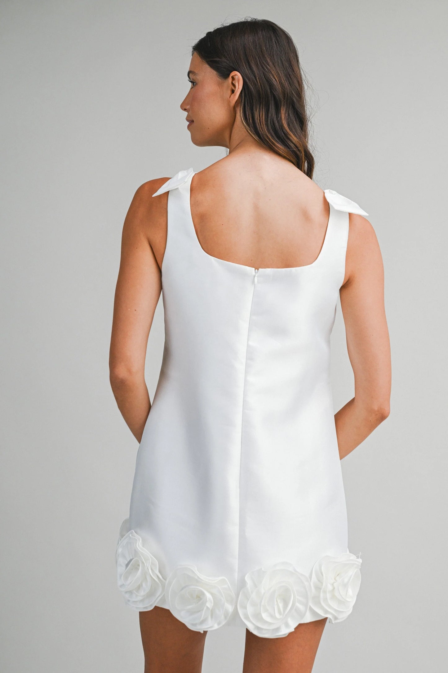 Flower Hem Detail Mini Dress