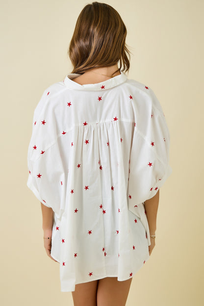 Oversized Star Button Down
