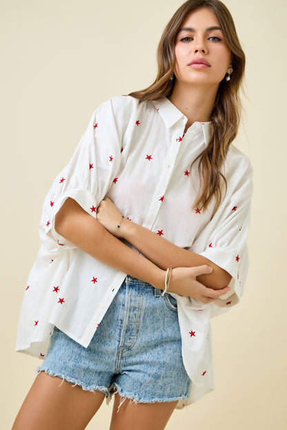 Oversized Star Button Down