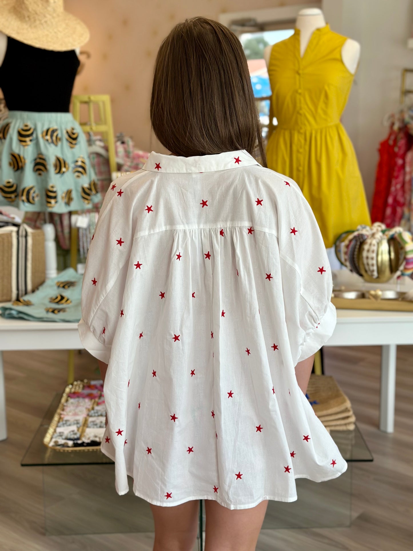 Star Oversized Button Down Shirt