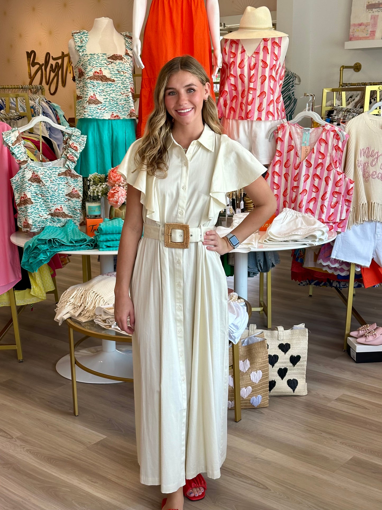 Final Sale-Rose Dress in Ivory