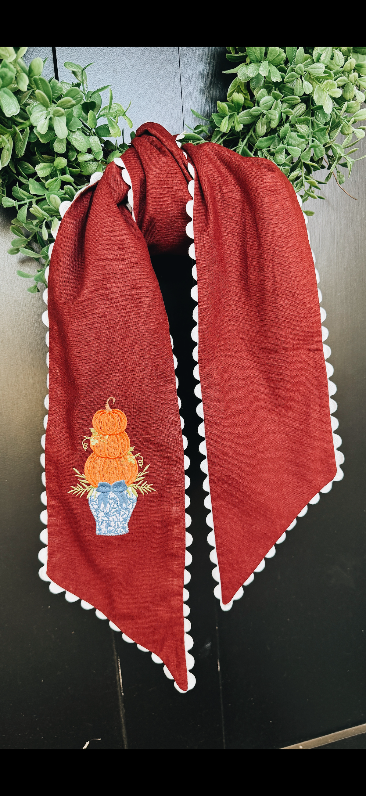 Pumpkin Topiary Wreath Sash