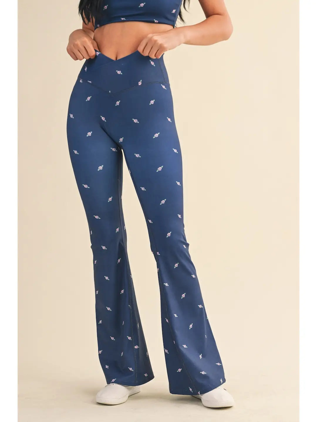 Rose High Waist Crossover Flare Legging