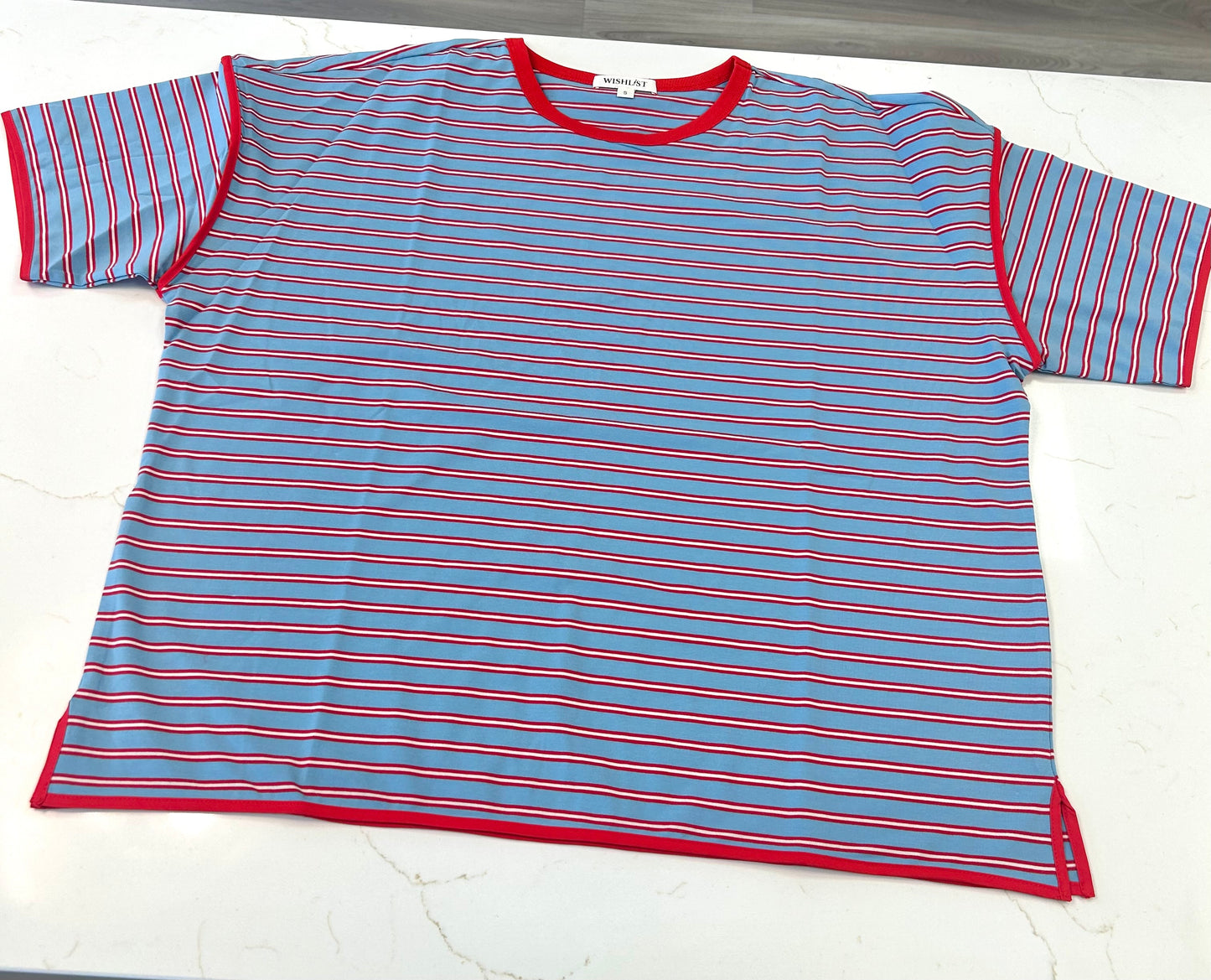 Contrast Striped Short Sleeve Tee
