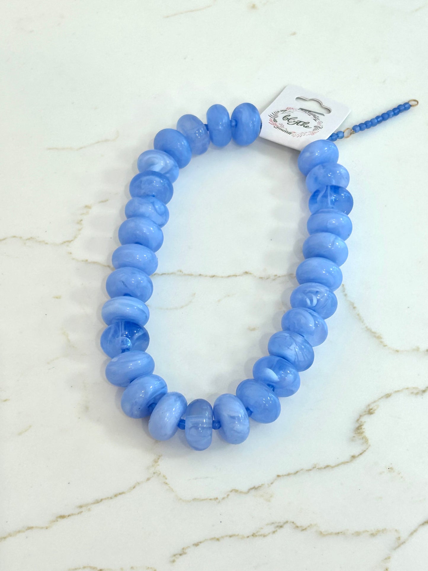 Light Blue Rondelle Necklace
