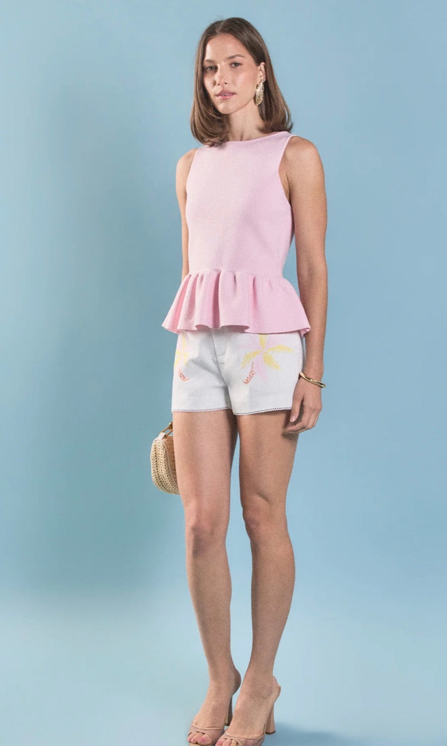 Pretty in Pink Peplum Knit Top