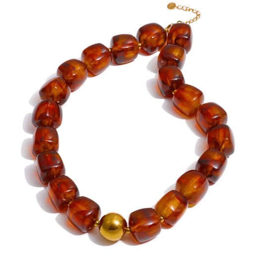 Amber Beaded Necklace