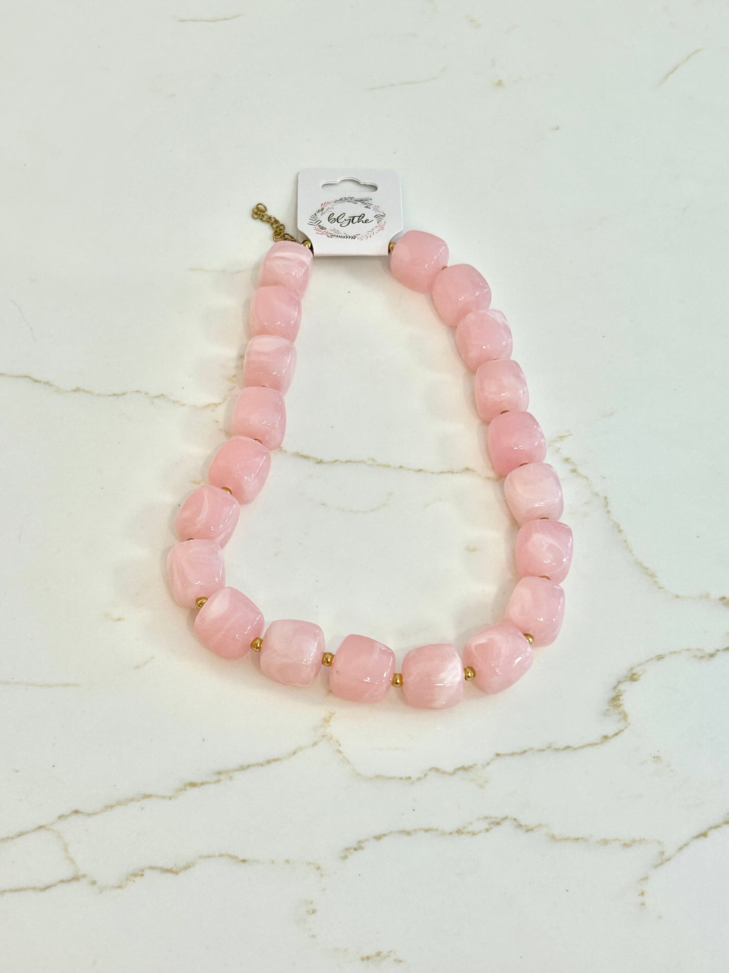 Pink Cube Necklace