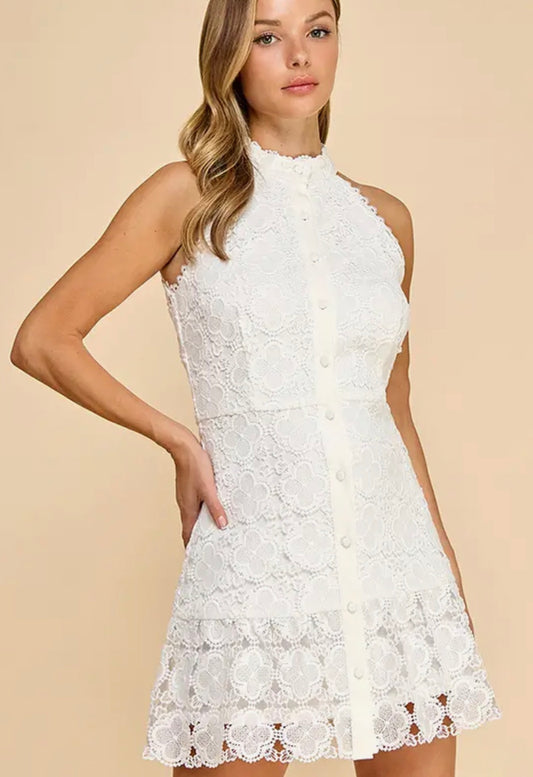 Sadie Floral High Neck Mini