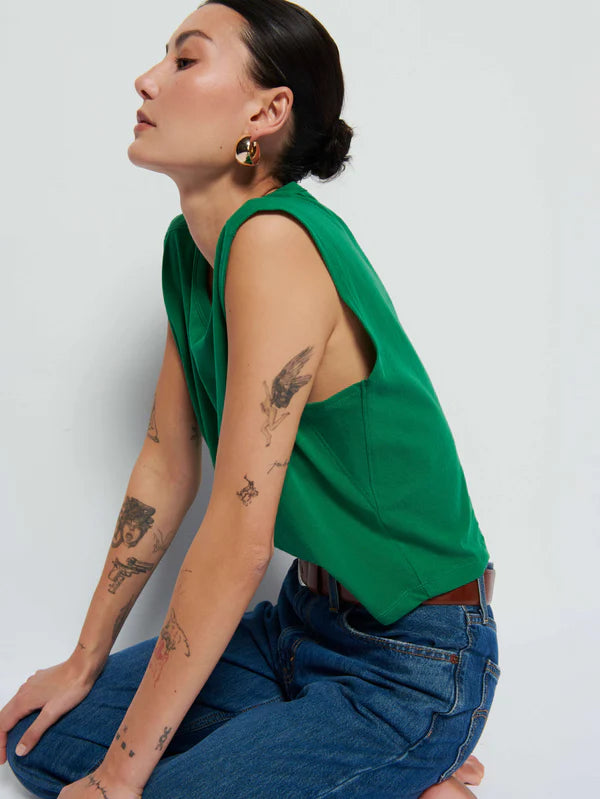 Collins Crewneck Tank in Verdant Green