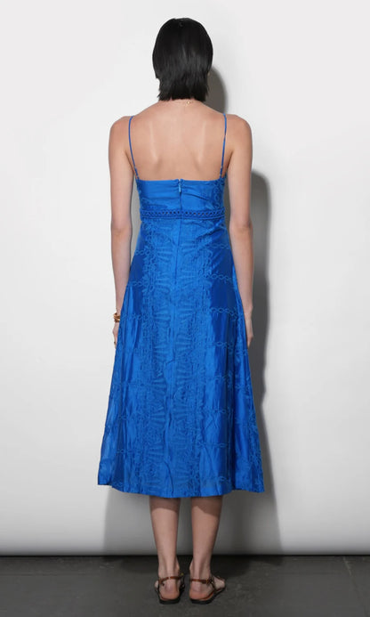 Abigail Embroidered Empire Midi Dress