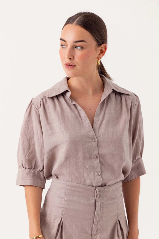 FINAL SALE Klariza Shirt in Stone