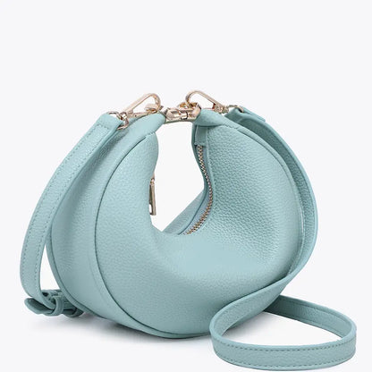Amber Half-Moon Crossbody in Seafoam