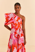 Load image into Gallery viewer, Dew Drop Floral Red Midi Dress
