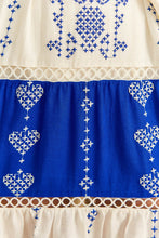 Load image into Gallery viewer, Embroidered Jungle Scarf Blue Maxi Dress

