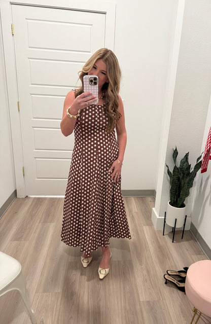 Polka Dot Dress in Brown