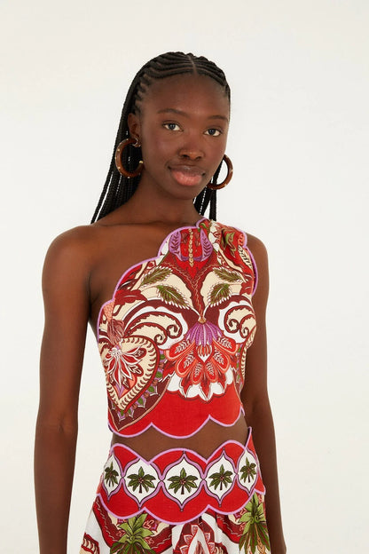 Odara One Shoulder Scalloped Top