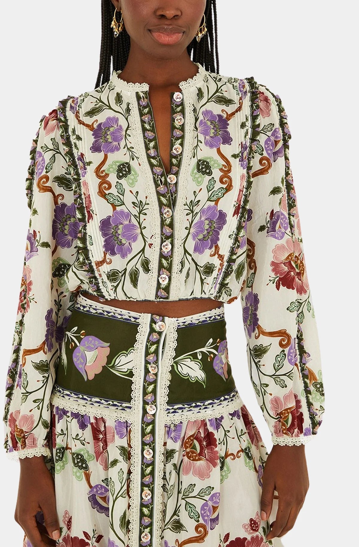 Rococo Flowers Cream Long Sleeve