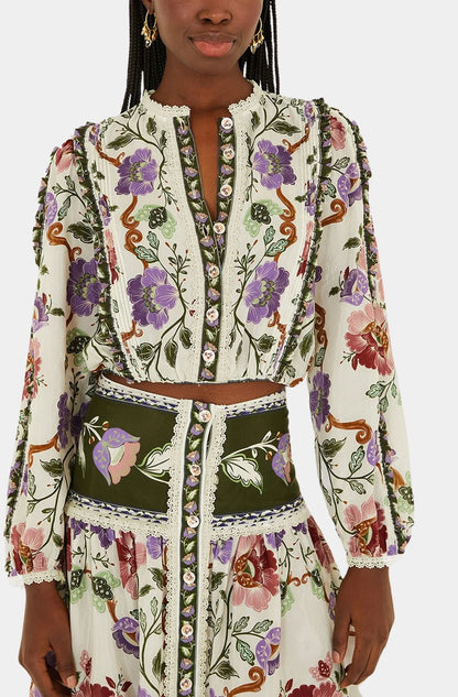 Rococo Flowers Cream Long Sleeve