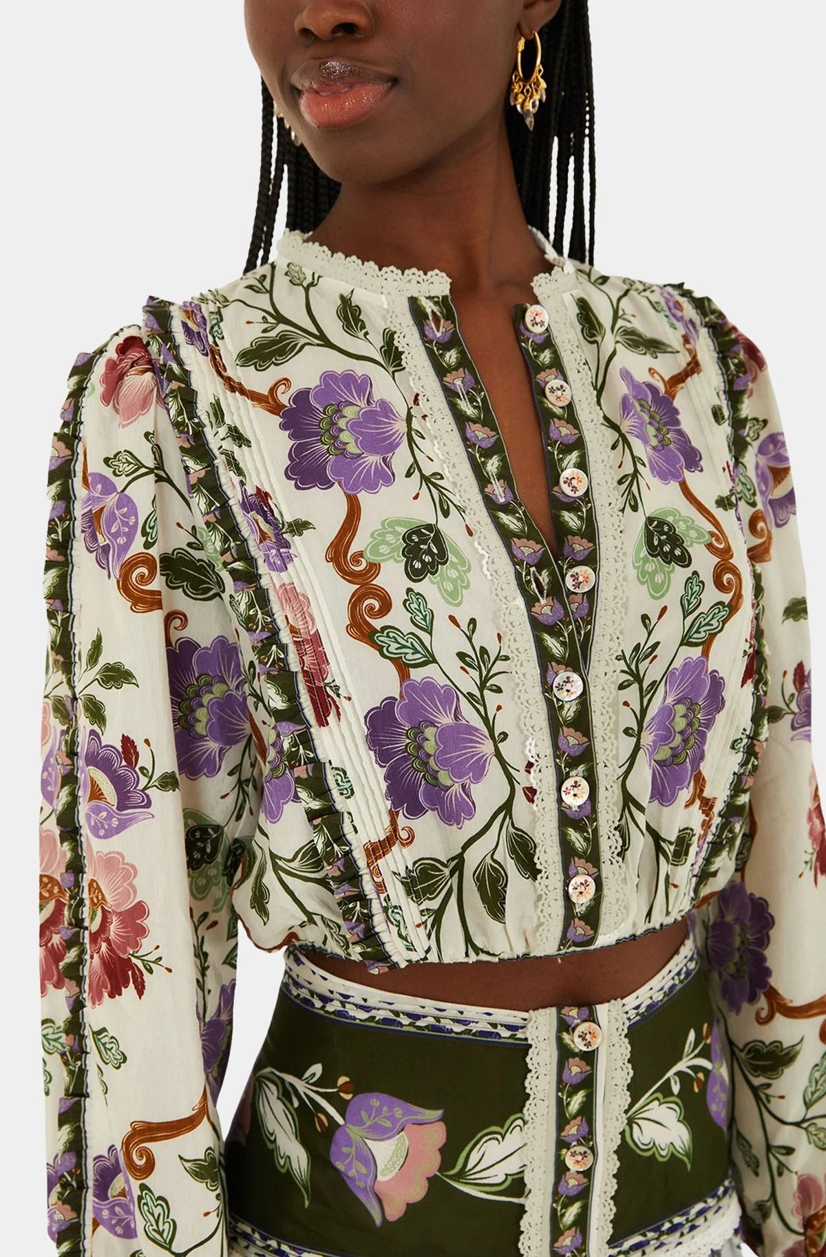 Rococo Flowers Cream Long Sleeve