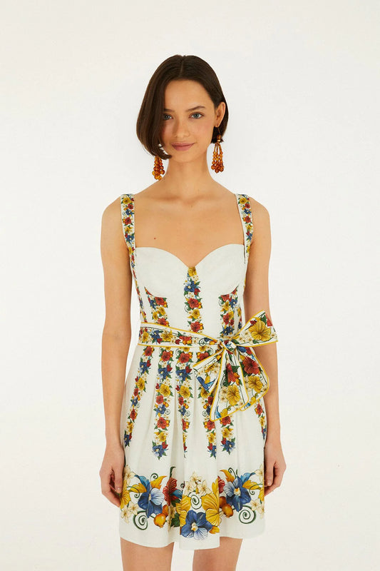 Martha Sunlit Garden Corset Mini Dress