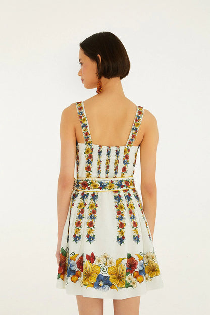 Martha Sunlit Garden Corset Mini Dress