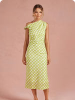 Asymmetrical One Shoulder Chainlink Dress
