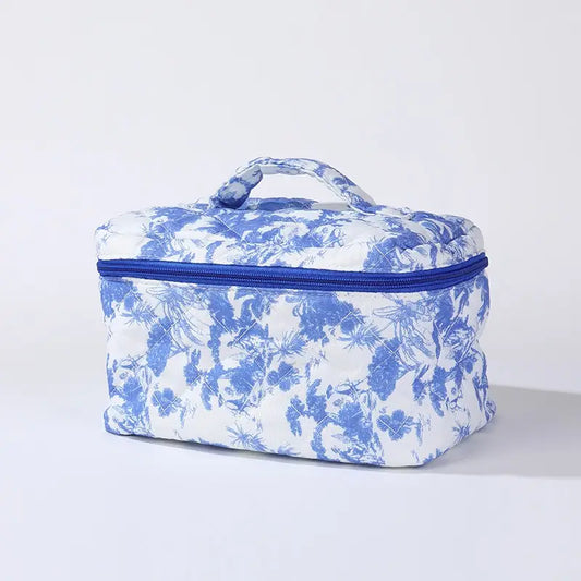 Blue Toile Makeup Pouch