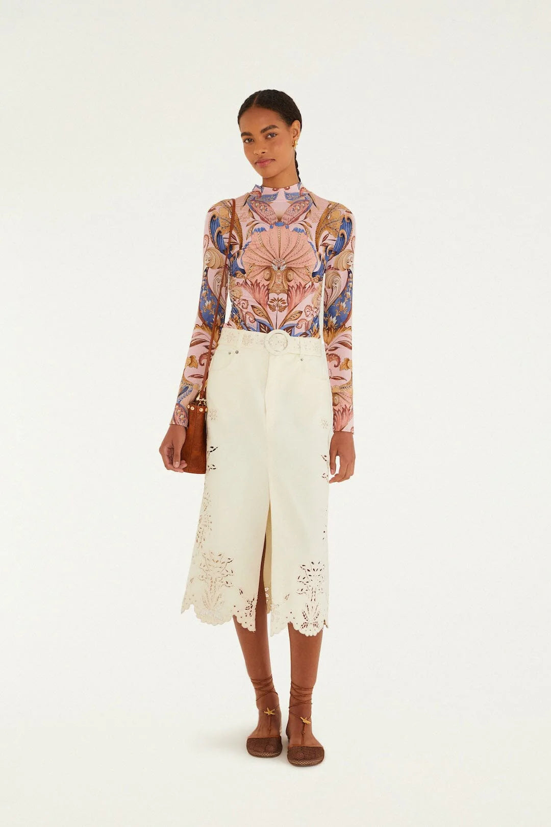 Sea Garden Scarf Soft Pink Jersey Blouse