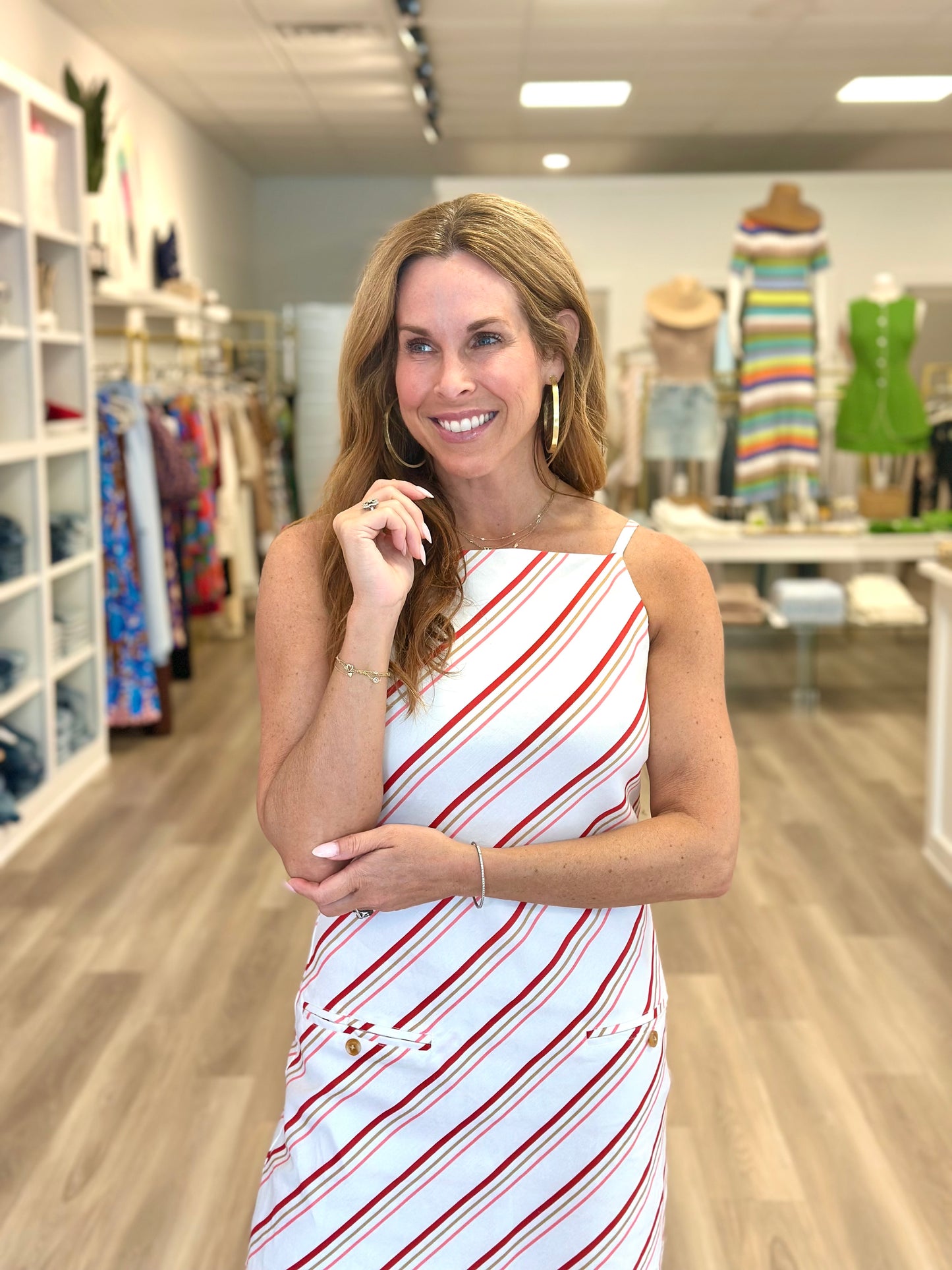 Ashley Dress in Breakers Stripe