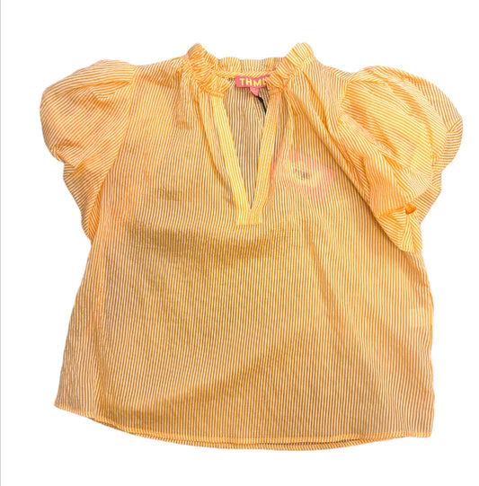 Short Sleeve Striped Top in Orange