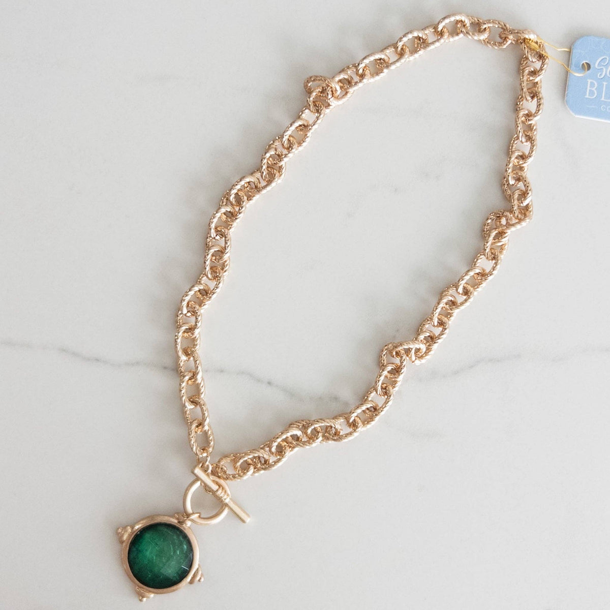 Belle Toggle Necklace, Emerald