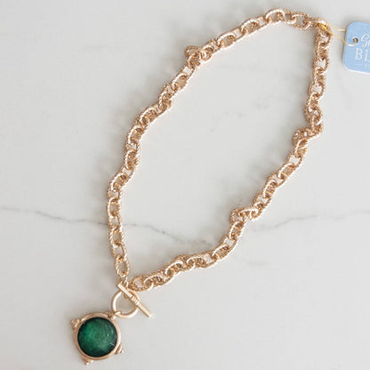 Belle Toggle Necklace, Emerald