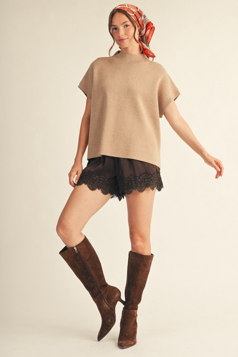 Nevaeh Laced Shorts in Brown