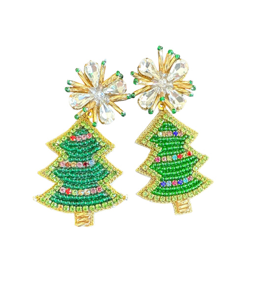 Christmas Sparkle Christmas Tree Earrings