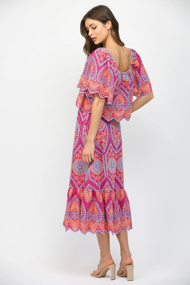 Square Neck Embroidered Top