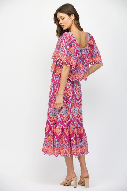 Square Neck Embroidered Top