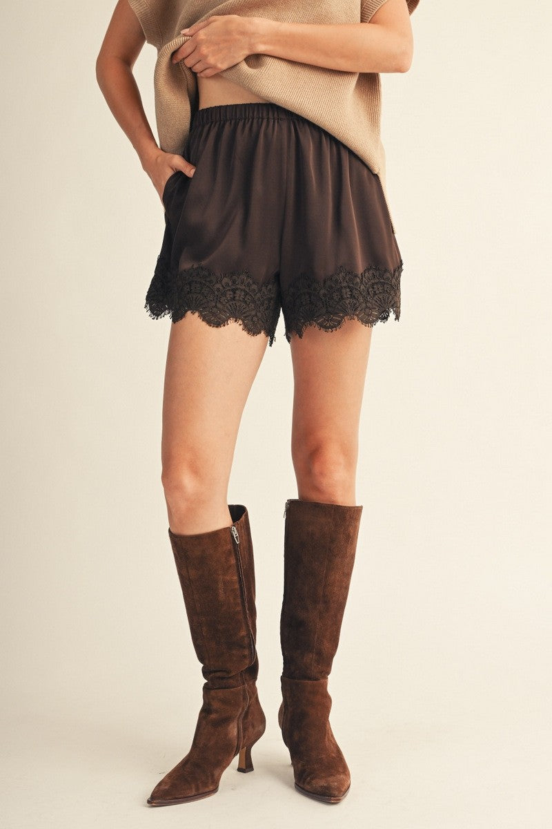 Nevaeh Laced Shorts in Brown