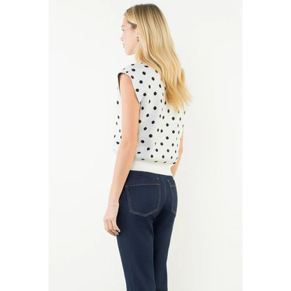 Sleeveless Polka Dot Top