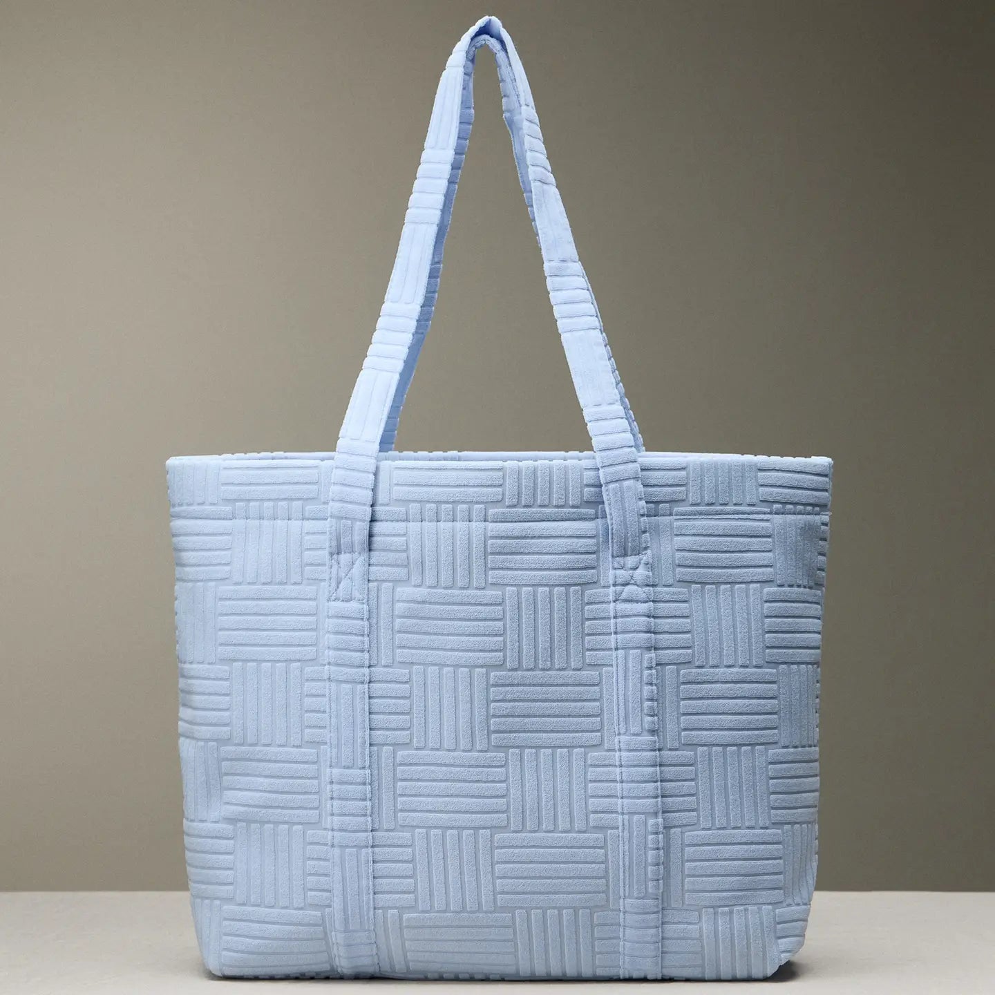 Blue Quilted Tote Bag