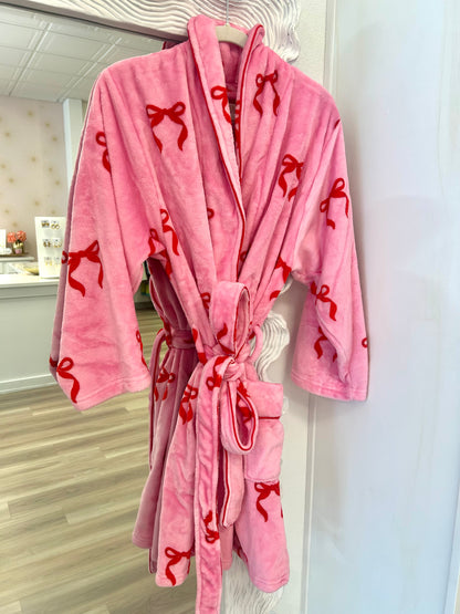 Plush Bow Robe